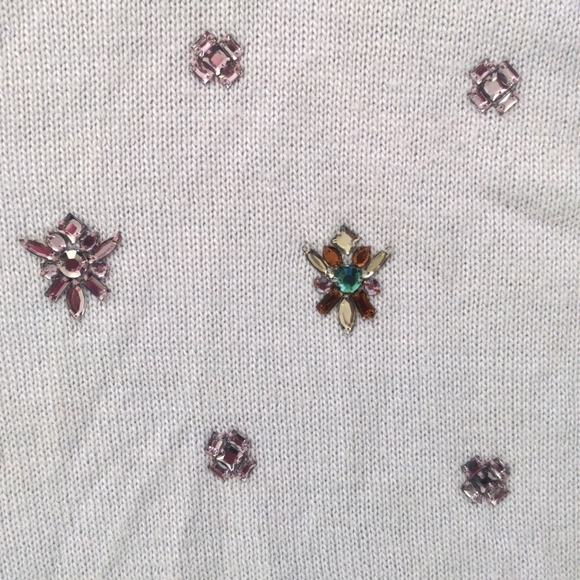 J. Crew 3/4 sleeve, wool, sweater grey/lavender, size Medium - Picture 6 of 6